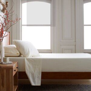 NWOT QUINCE Organic Brushed Cotton Sheet Set Queen Ivory 5⭐Reviews (Q9)
